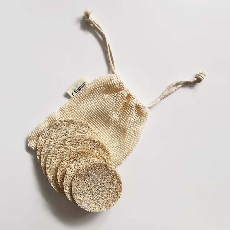 Eksfolierende Loofah Ansigtssvampe – 6 Stk. Øko Pakke