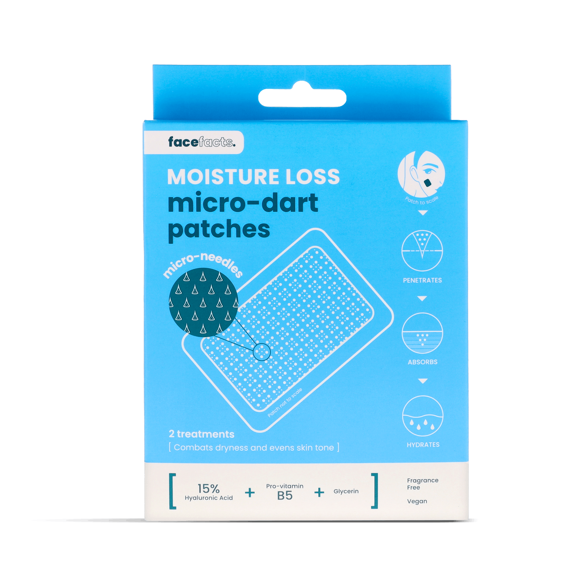 Fugtighedsboost Mikro Dart Patches til Tør Hud
