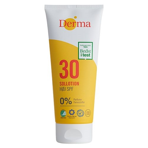 Derma Sollotion SPF30 200ml - Effektiv solbeskyttelse!