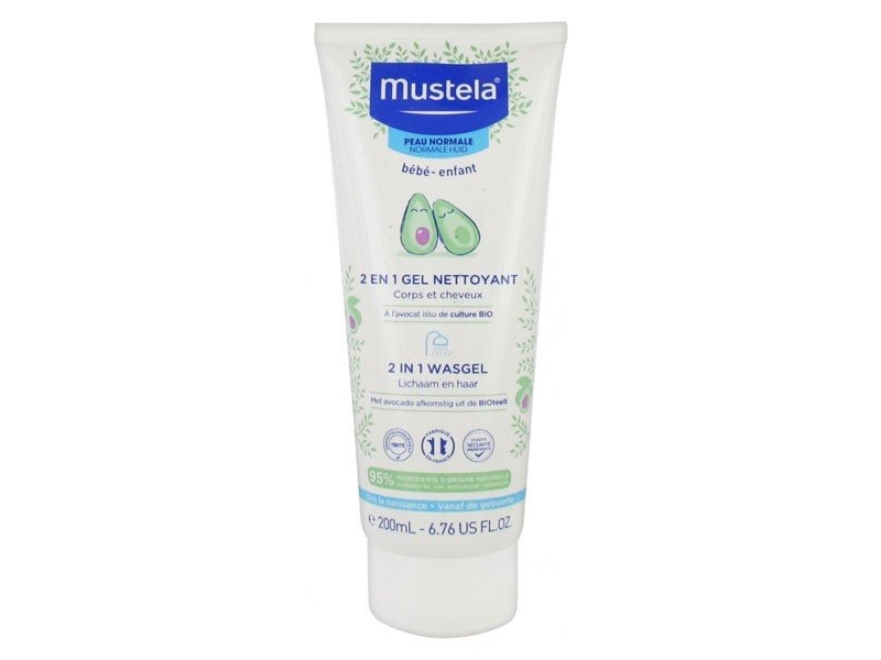 Mustela 2i1 Rensegel med Avocado – Skånsom Rensning 200 ml