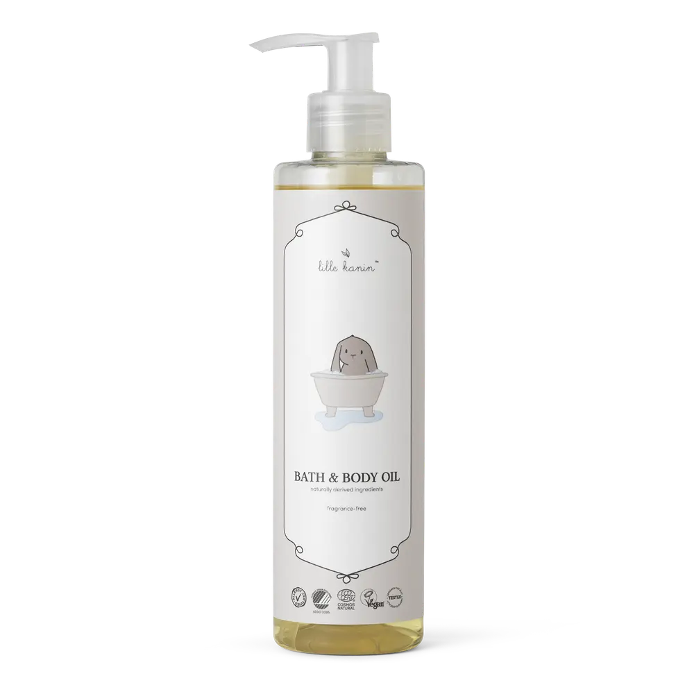 Fugtgivende Babyolie fra Lille Kanin - 250 ml til Badetid