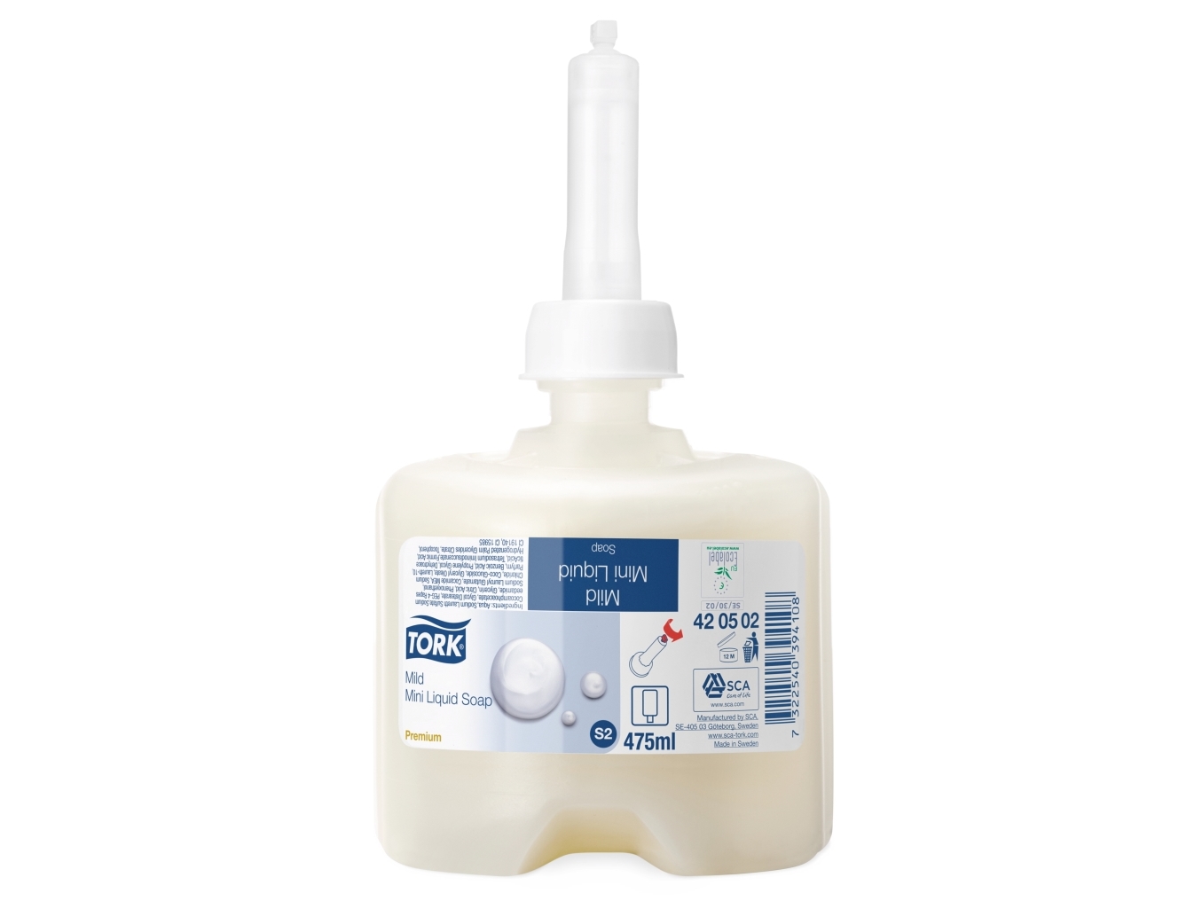 Håndsæbe Tork Mini Mild Duft Premium 420502 Duft 475 Pakke Stk - Tork Hudpleje  - 7322540394313