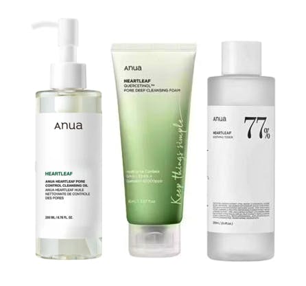 Anua Heartleaf Pore Control Renseolie, Skum & Toner 200/150/250