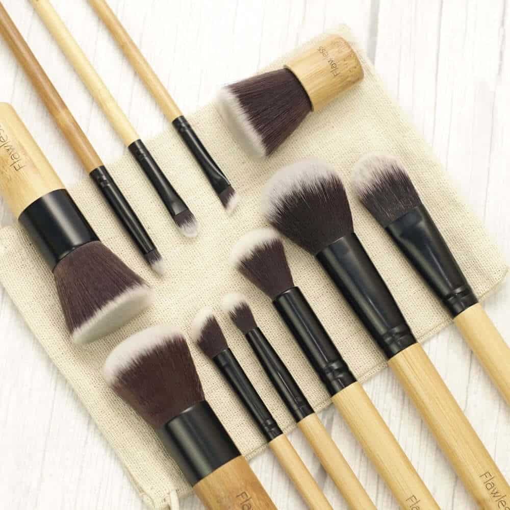 Makeupsæt i Bambus - Professionelt Makeup Børste Sæt