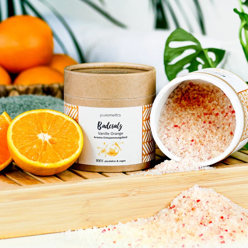 Puremetics Badesalt med Vanilje & Appelsin – Naturlig Velvære